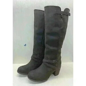 Hush Puppies Women’s Brown Oiled Leather Tall Heels Boots Size US 8.5